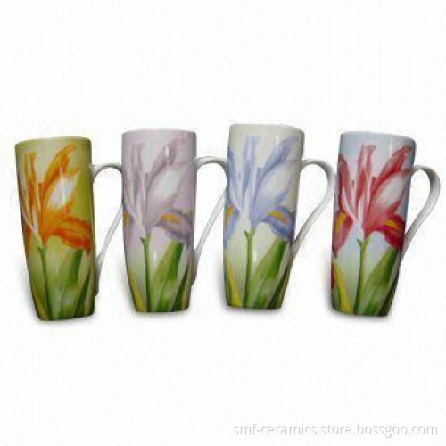 16oz Porcelain Promotional Mugs with Handle, Dishwasher and Microwave Safe, Measuring 90 x 10mm